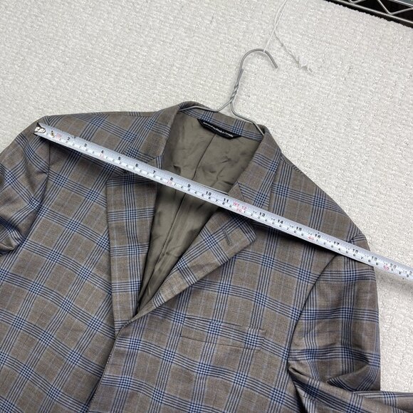 Coppley Biella Brown / Blue Plaid Sport Coat Jacket Super 130's Wool Sz 42R - Picture 8 of 16